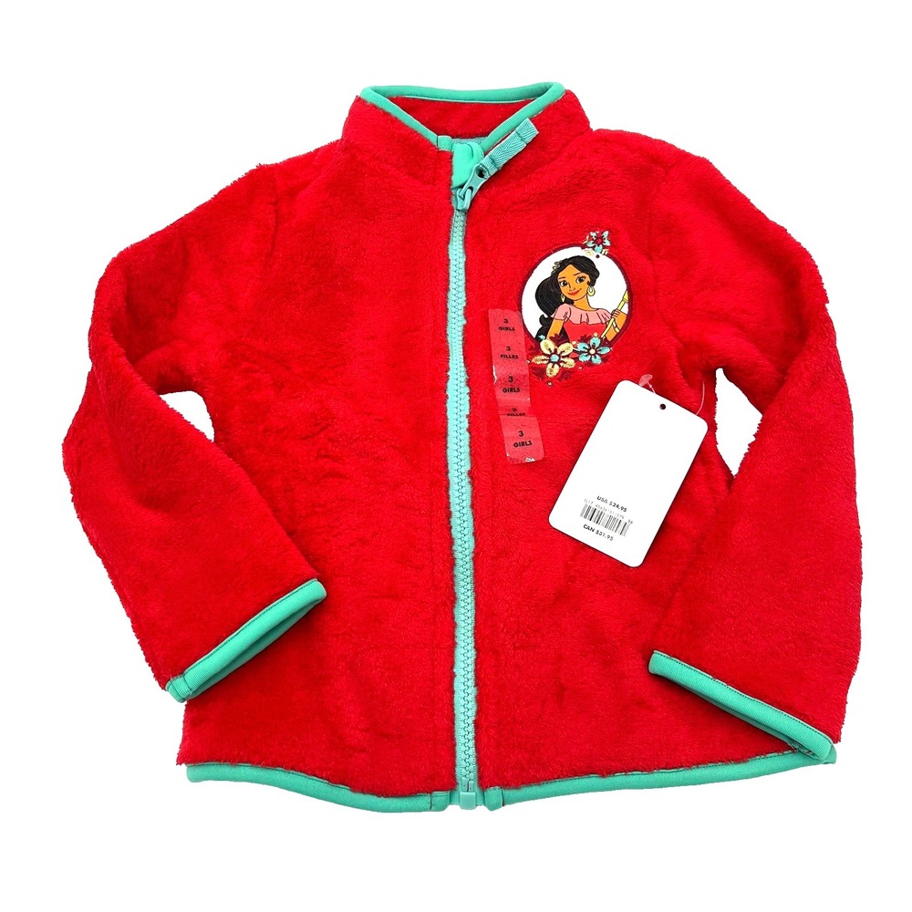 Disney Princess Elena Girls Red Fleece With Zipper Size 3 New
